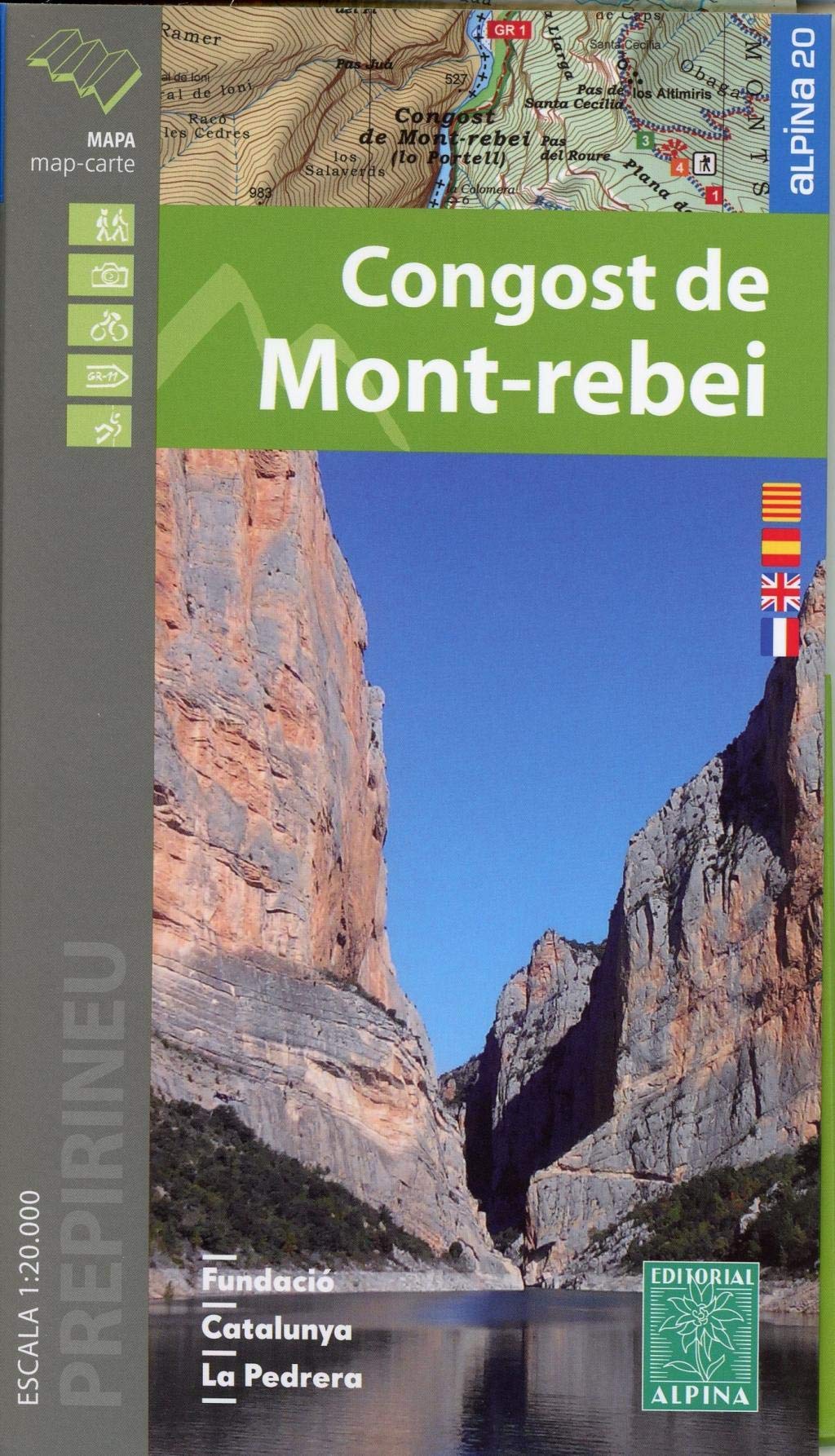 Wanderkarte Congost de Mont-rebei 1:20 000 book