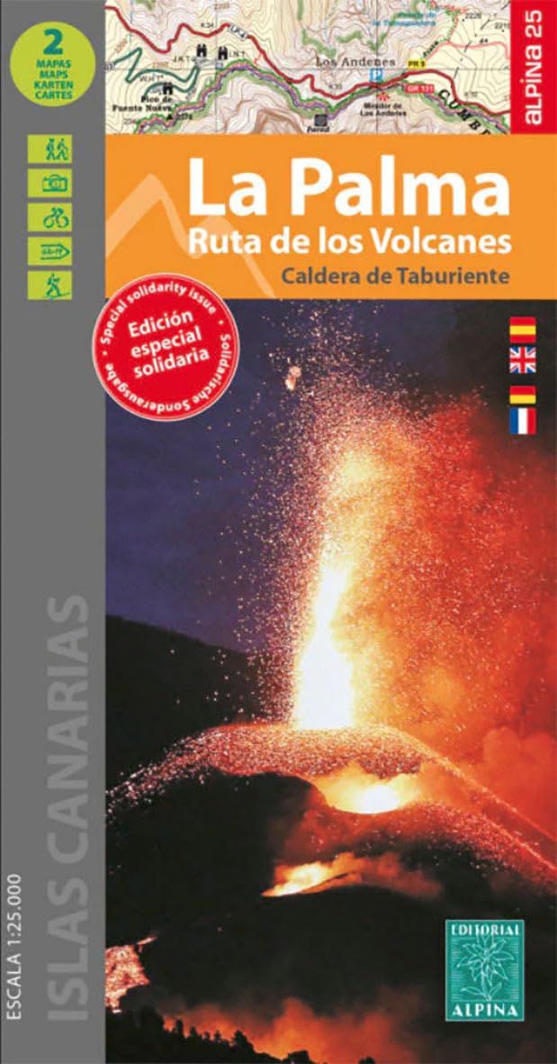 La Palma 1:25 000 LZ 2023 - 2024: Caldera de Taburiente. Ruta de los Volcanos GR 130 - GR 131 Leisure, Home & Garden