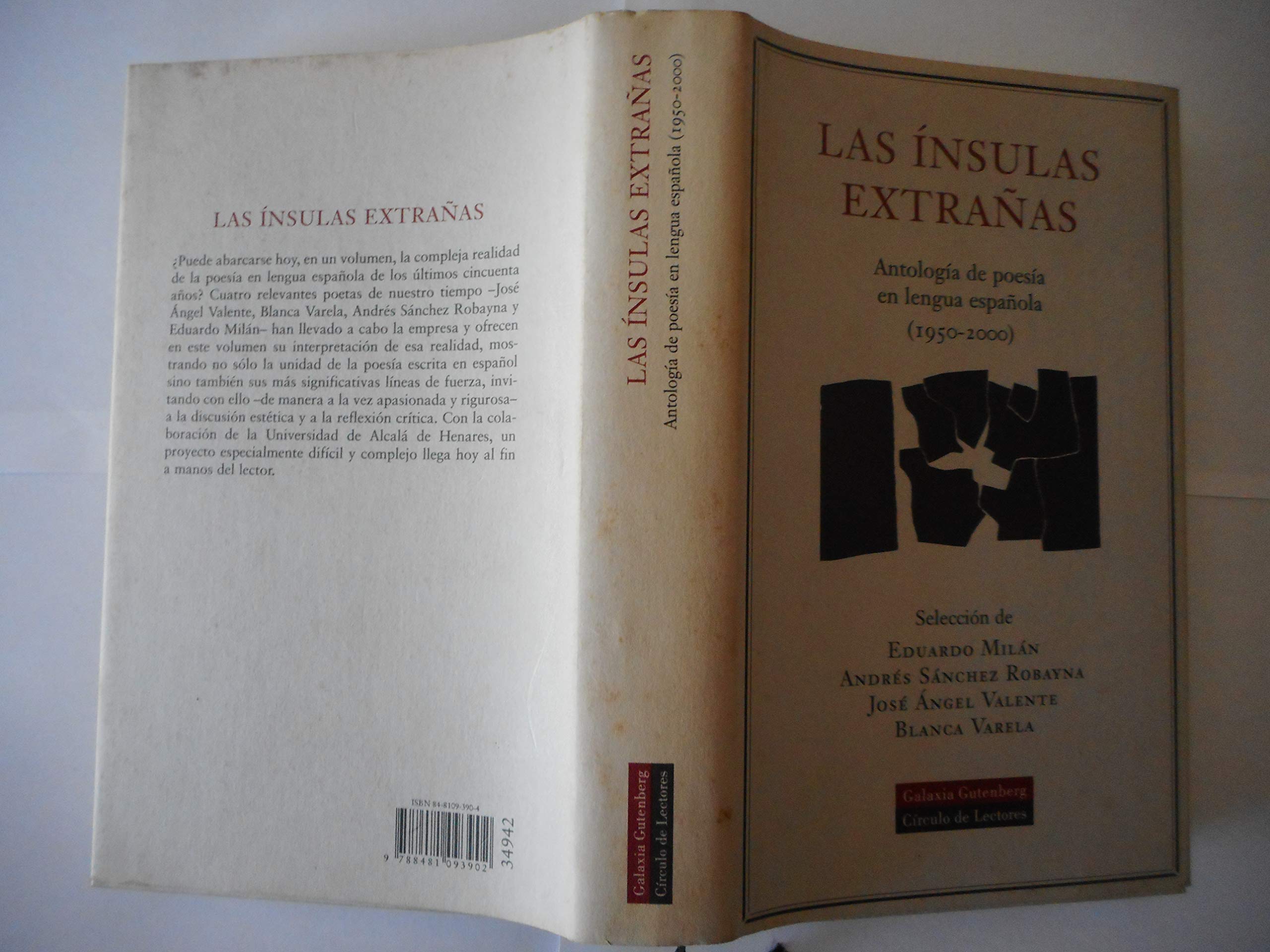 Las ínsulas extrañas : antología de poesía en lengua española (1950-2000) Poetry