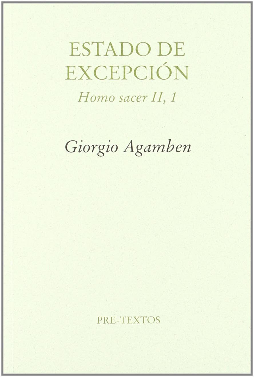 Estado de excepción : homo sacer II, 1 Philosophy