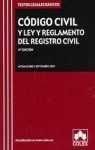 CODIGO CIVIL Y LEY Y REGLAMENTO DEL REGISTRO CIVIL. 5¬ ED by hard... Books