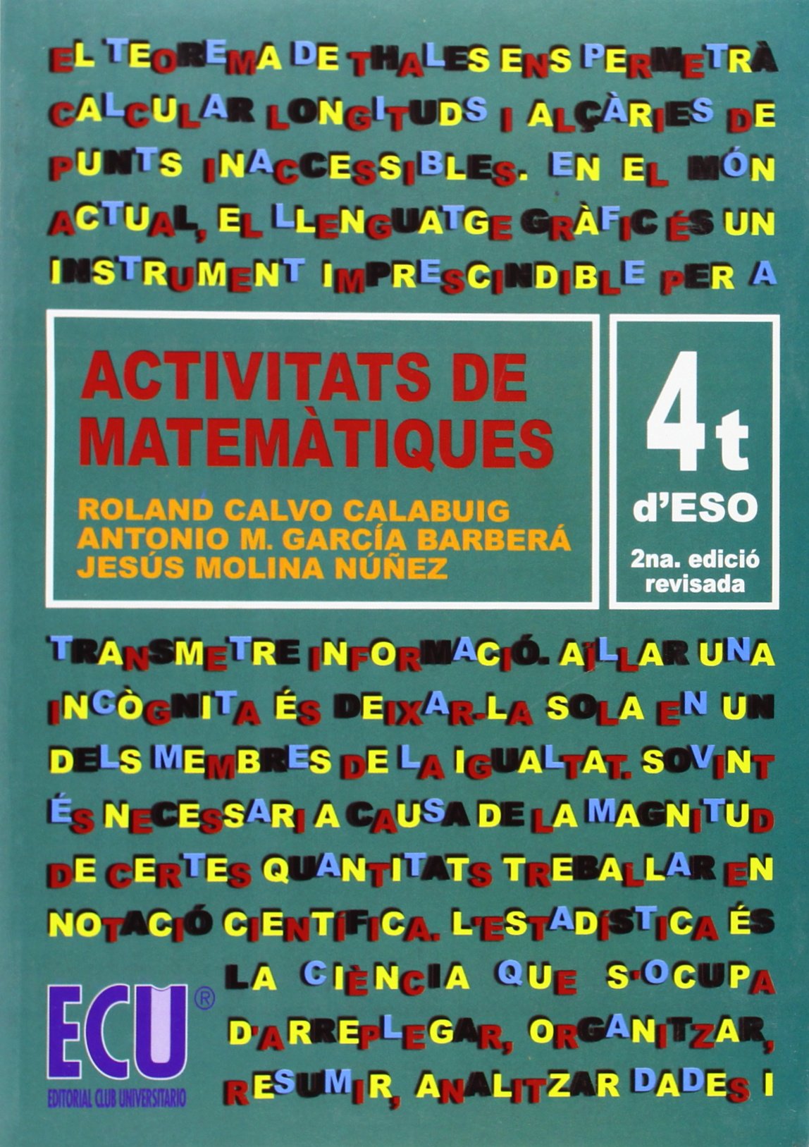 Activitats de Matemàtiques. 4.º ESO book