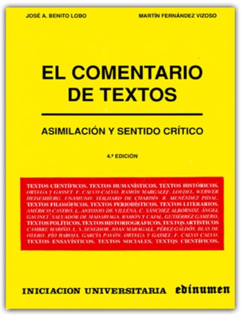 El comentario de textos : asimilación y sentido crítico book