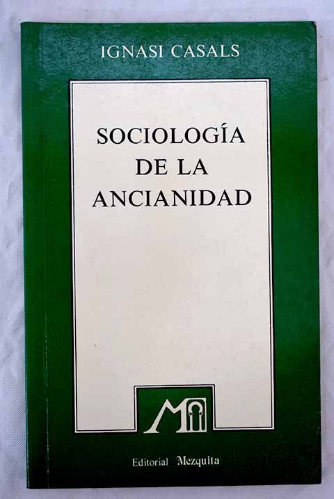 Sociologia de la ancianidad book