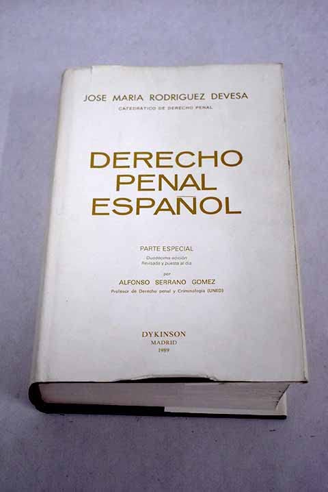 Derecho penal español. Parte especial book