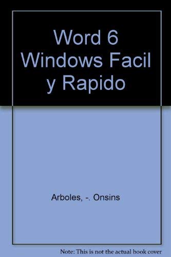 Word 6 windows facil y rapido book