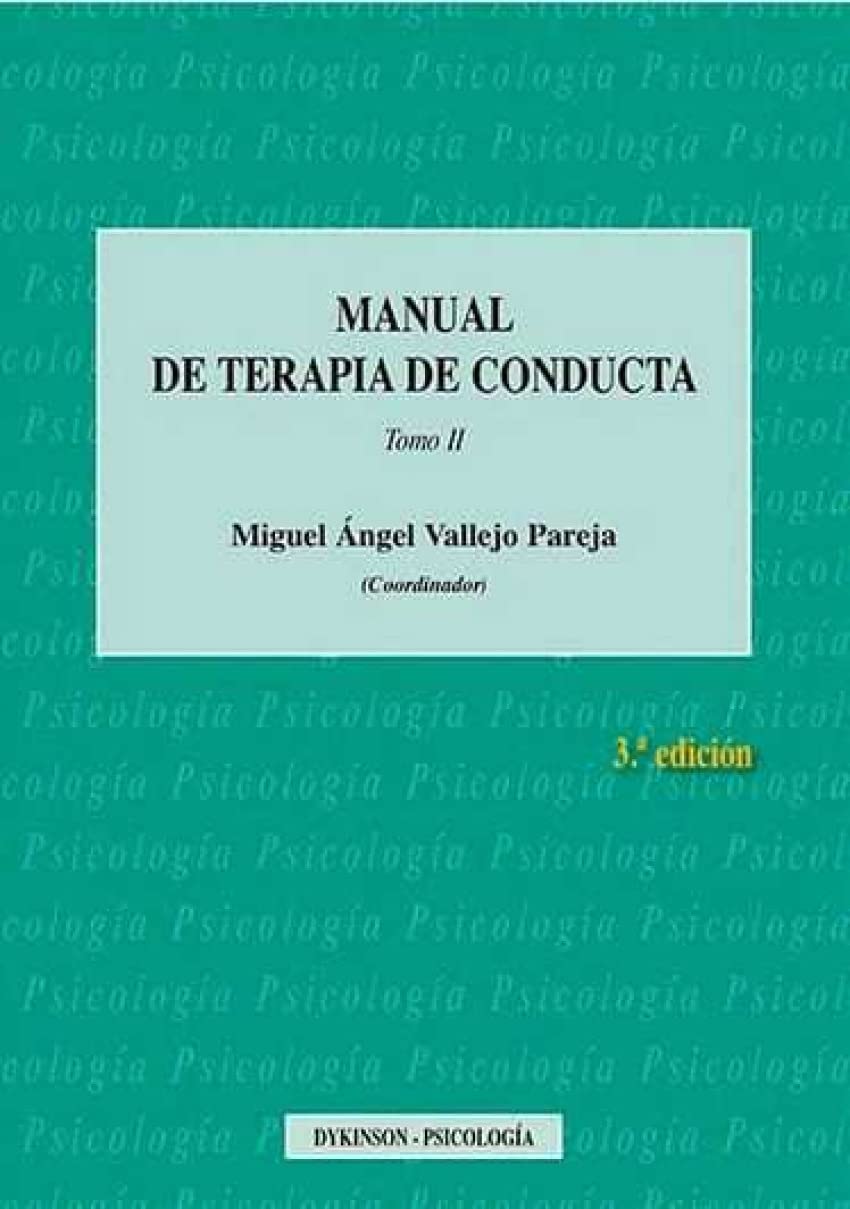 Manual de terapia de conducta II Medicine