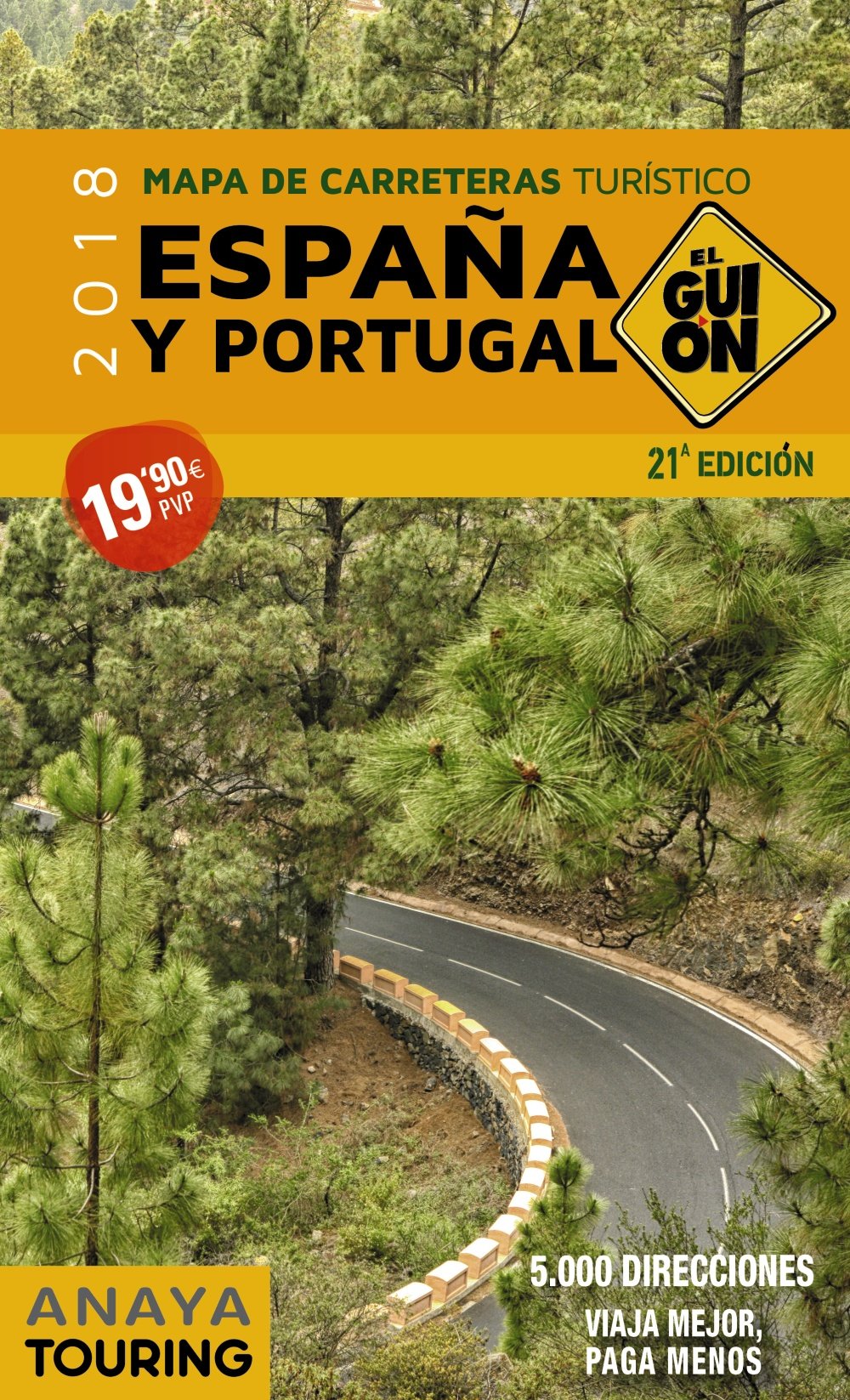 Mapa de carreteras turístico España y Portugal, 1:340000 (El Guión) Leisure, Home & Garden