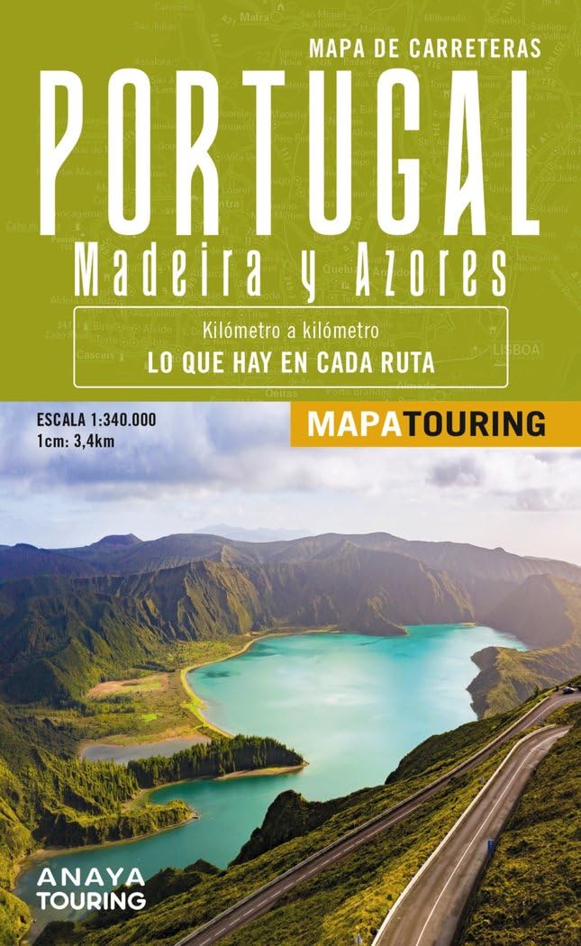 Mapa de carreteras de Portugal, Madeira y Azores 1:340.000 (Mapa Touring) Leisure, Home & Garden