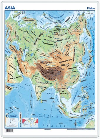Asia, político / físico: Mapas de Escritorio Geology & Geography