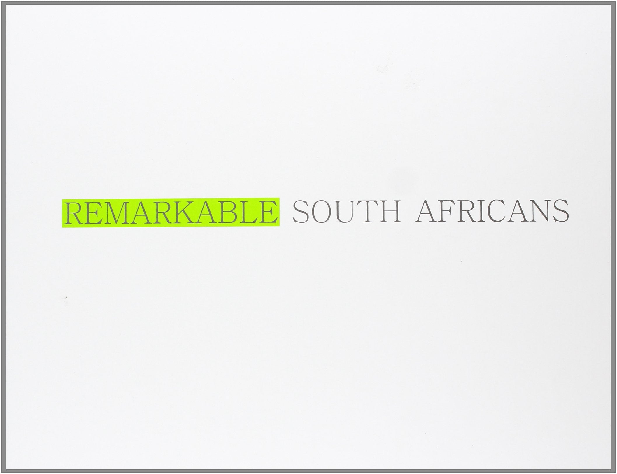 Product Image: Remarkable south africans