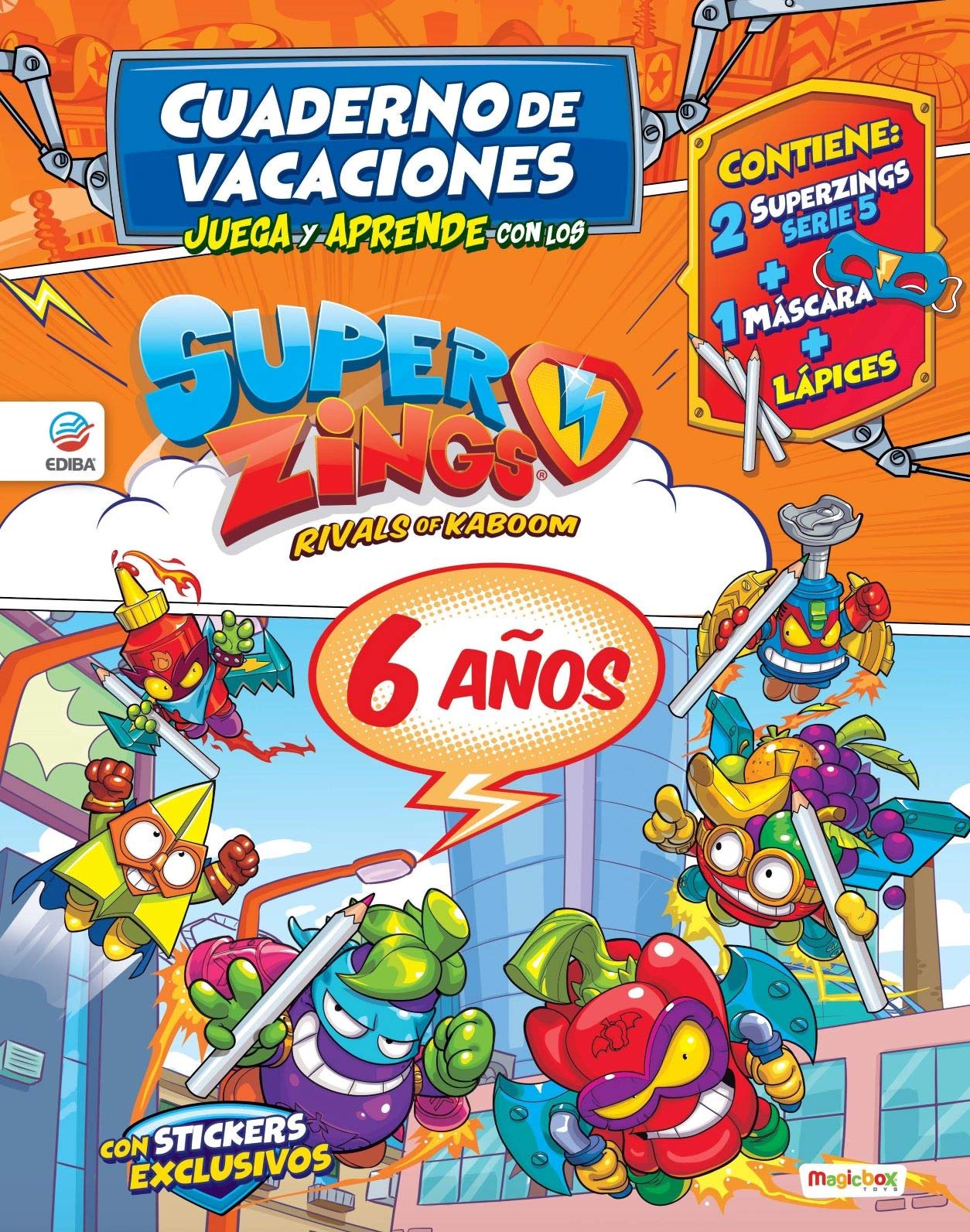 Cuaderno de Vacaciones juega y aprende con los Superzings para 6 años Tiptoi & Games