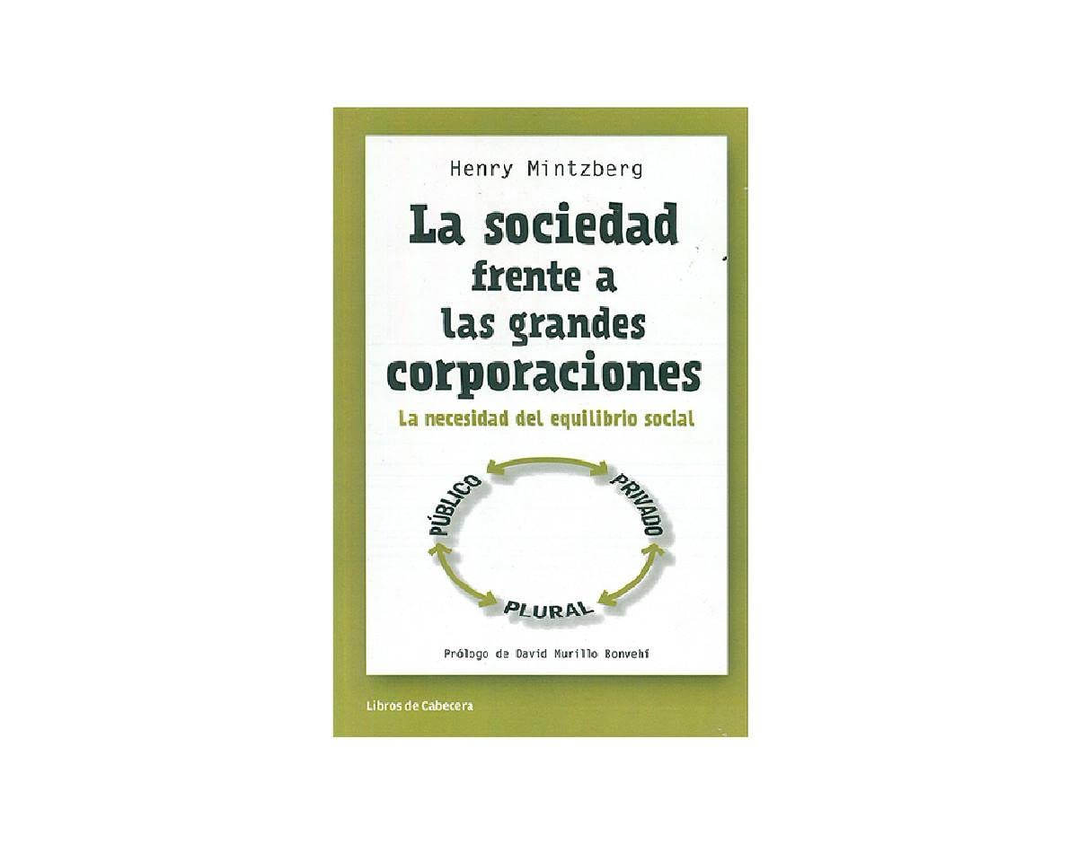 La sociedad frente a las grandes corporaciones: La necesidad del equilibrio social book