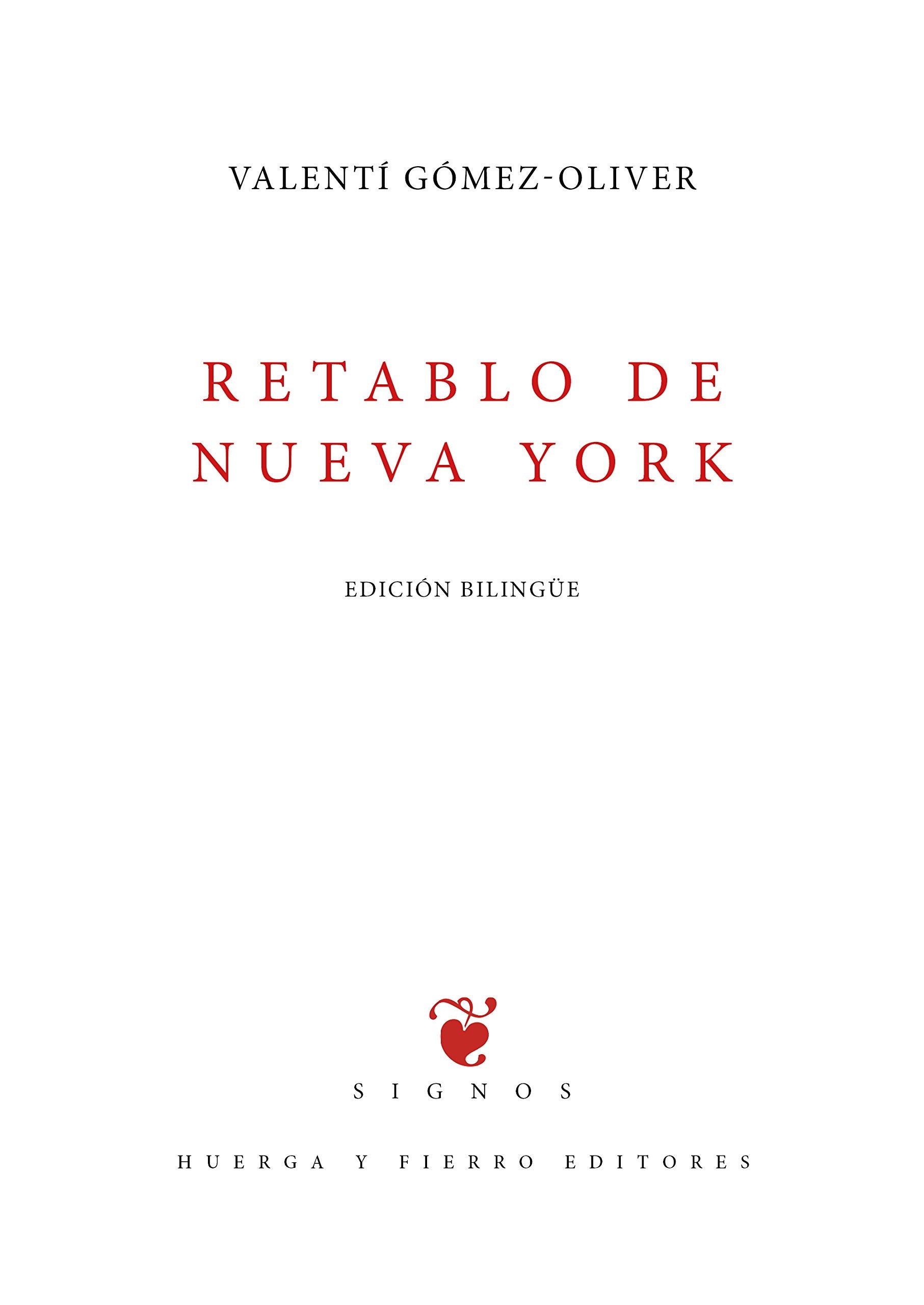 Retablo de Nueva York (Signos Libros de Poesía, Band 1) Non-fiction