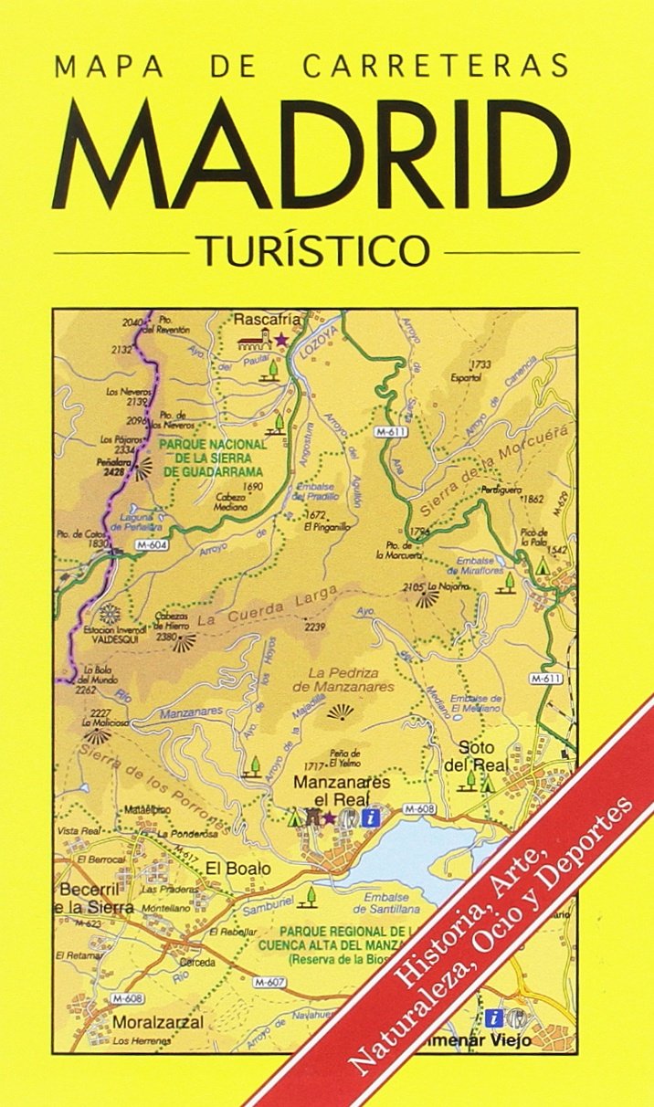 Mapa turístico de carreretas de la comunidad de Madrid Geology & Geography