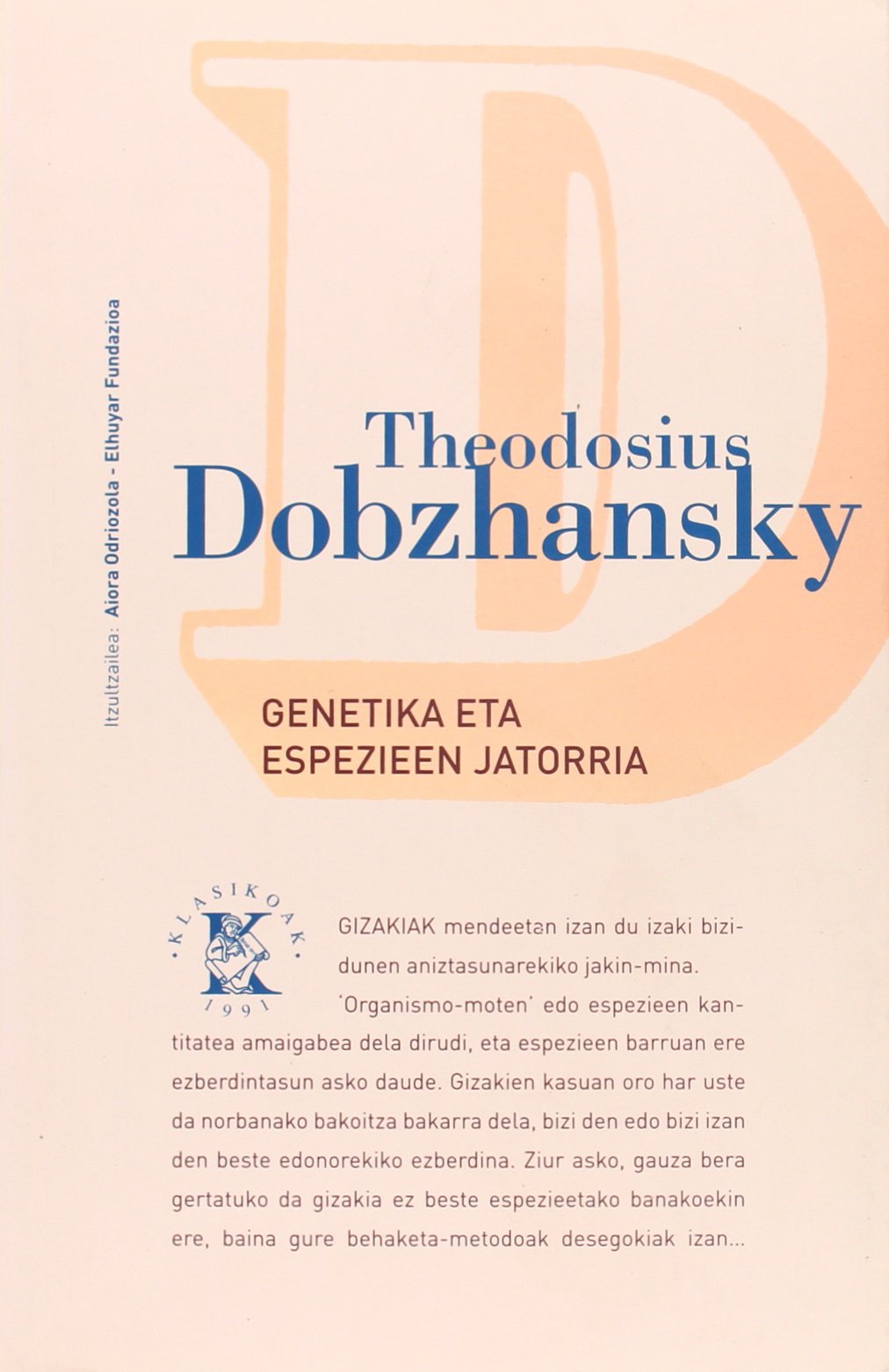 Genetika Eta Espezieen Jatorria Books