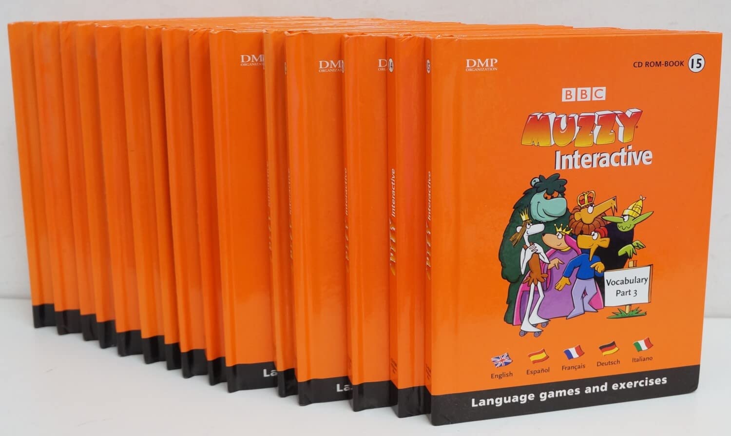 BBC Muzzy Interactive - Multilingual - English - Spanish / Español - French / Français - German / Deutsch - Italian / Italiano - Complete 15 volume set CD ROM-Book - Parts I, II and Vocabulary Other software