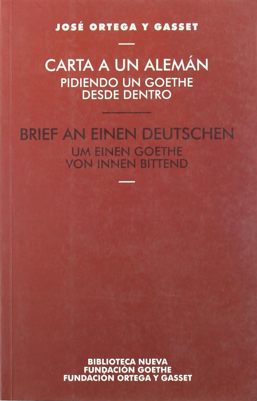 Carta a un alemán pidiendo un Goethe desde dentro = Brief an einen deutschen = Um einen Goethe von i book
