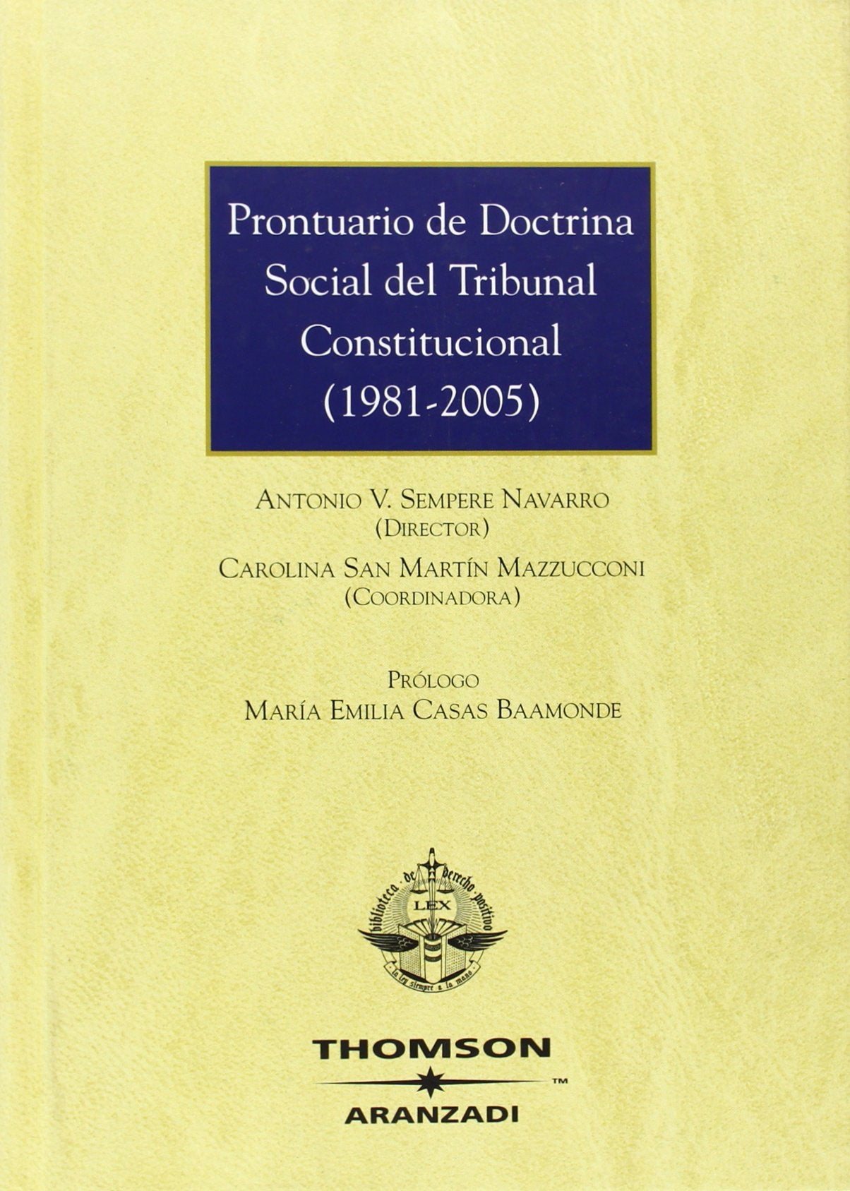 Prontuario de Doctrina Social del Tribunal Constitucional (1981-2005) book