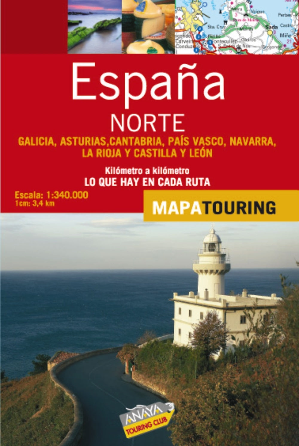 Mapa de carreteras 1:340.000 - Norte de España (desplegable) (Mapa Touring) Maps & Plans