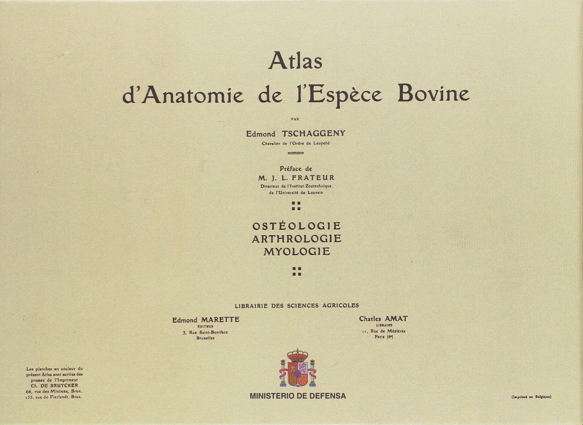 Atlas d'anatomie de l'espèce bovine book