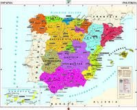 Mapa murala. Espainia fisikoa eta politikoa (Kartografia) Geology & Geography