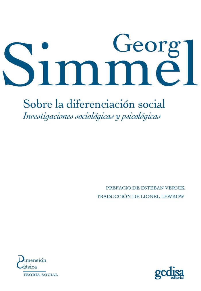 Sobre la diferenciación social : investigaciones sociológicas y psicológicas (Dimensión Clásica, Band 323017) Social Sciences
