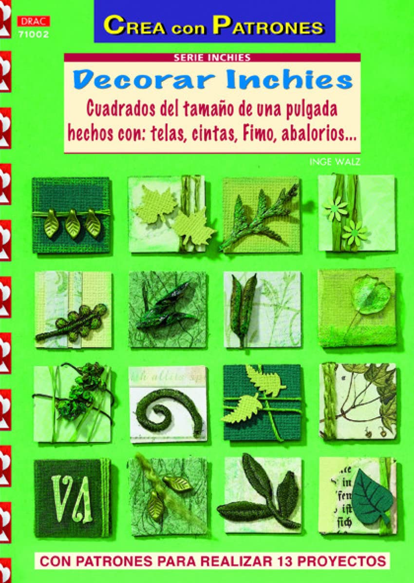 DECORAR INCHIES: CUADROS DEL TAMAÑO DE UNA PULGADA HECHOS CON TELAS, CINTAS, FIMO, ABALORIOS... Hobbies & Crafts