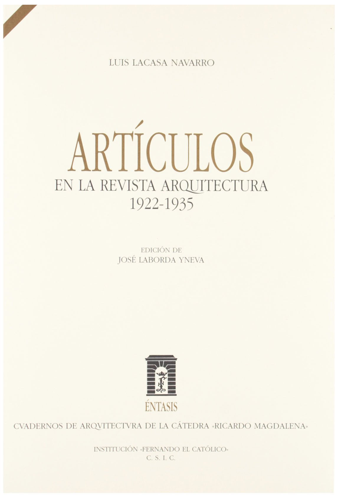 Articulos en la revista arquitectura, 1922-1935 book