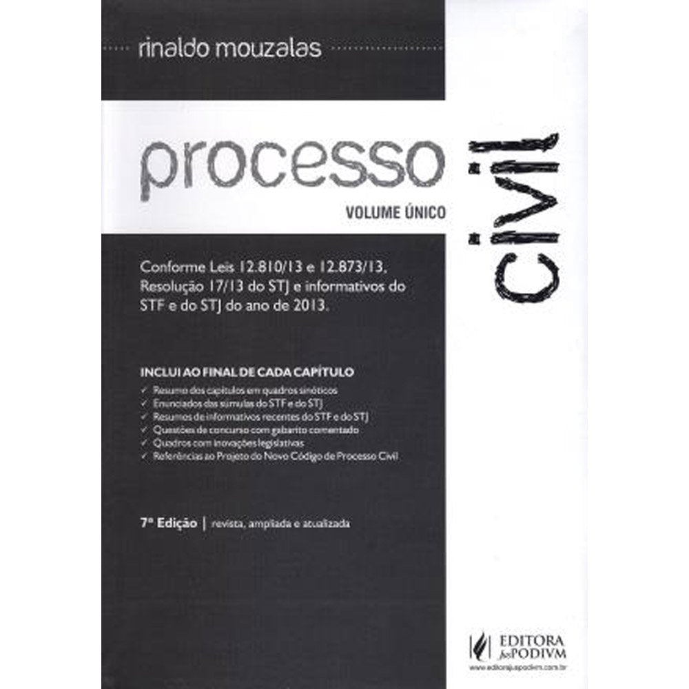 livro processo civil volume unico rinaldo mouzalas Ed. 2014 Books