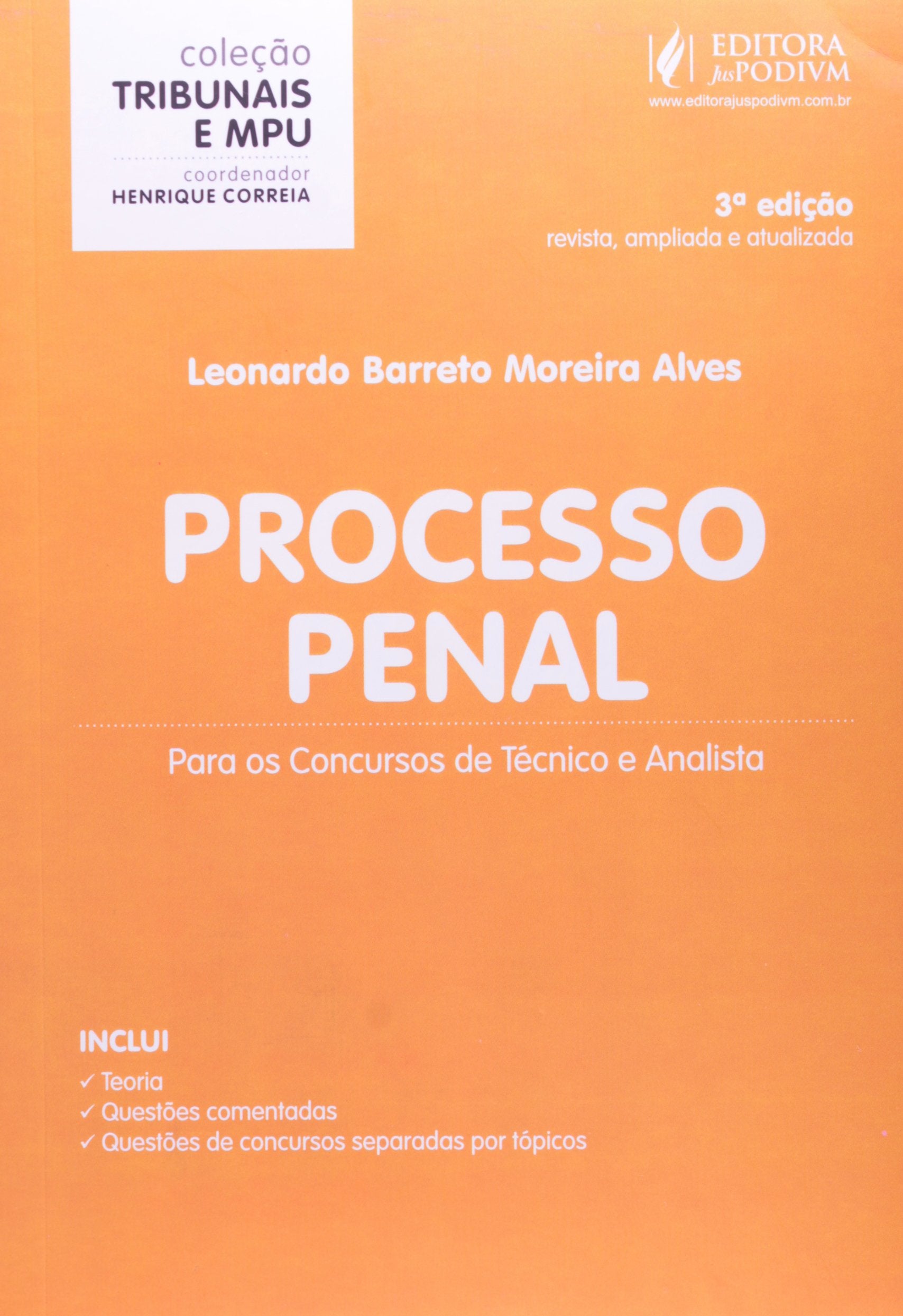 livro processo penal para os concursos de tecnico e analista Books
