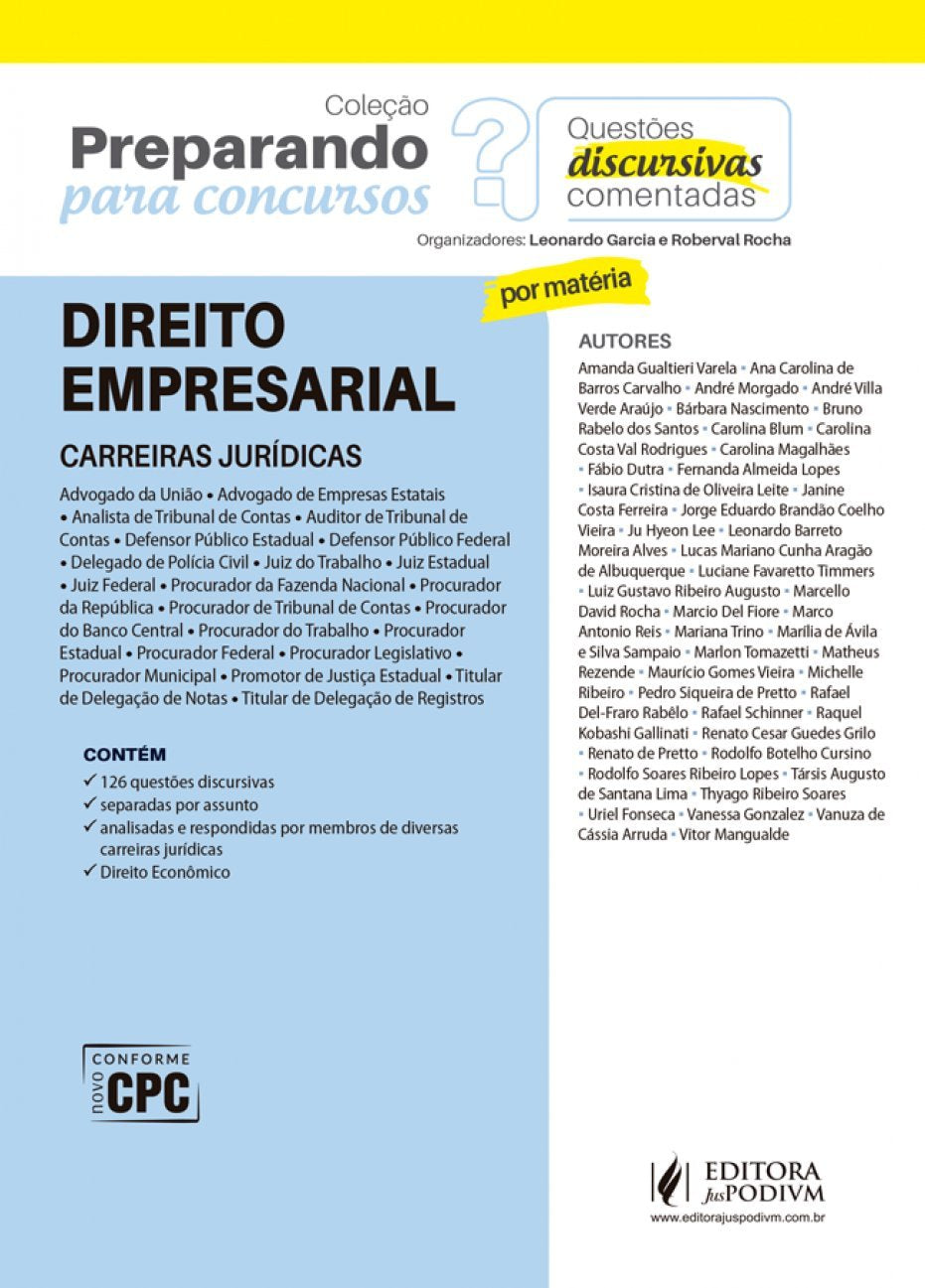 Direito empresarial: Carreiras jurídicas - Questões discursivas comentadas Books