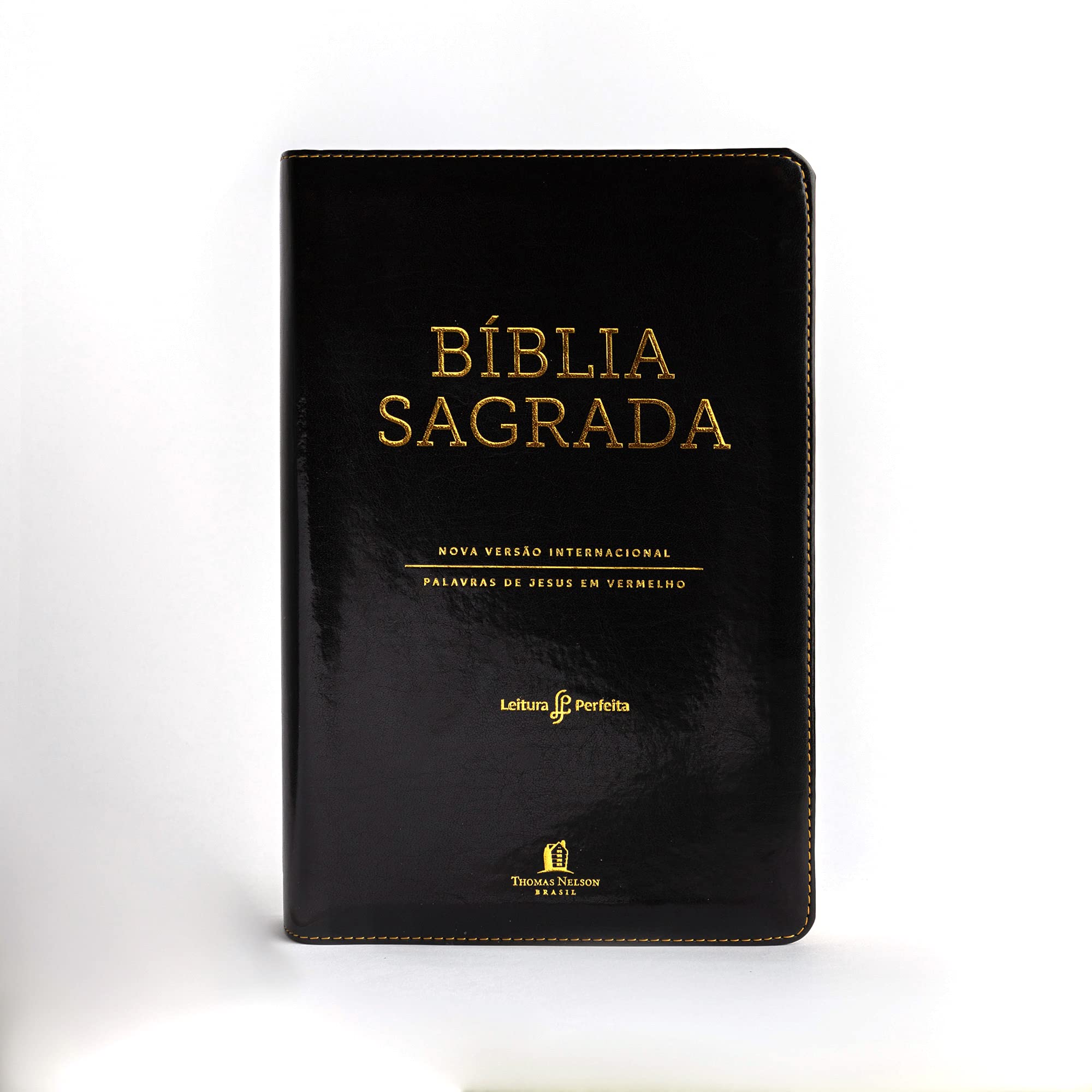 Bíblia NVI, Couro Soft, Preto, Letras Vermelhas, Índice de Dedo, Leitura Perfeita Capa comum – 12 agosto 2019 Books