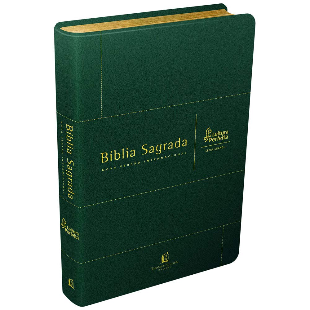 Bíblia NVI. Leitura Perfeita - Capa Verde. Letra Grande. Couro Bonded Books