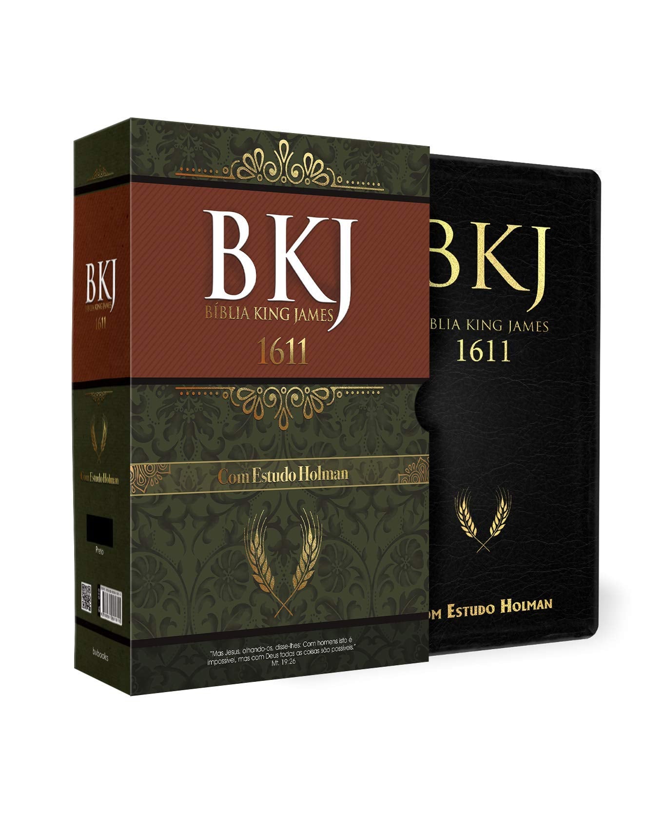 Bíblia King James com Estudo Holman Preta - Caixa Books
