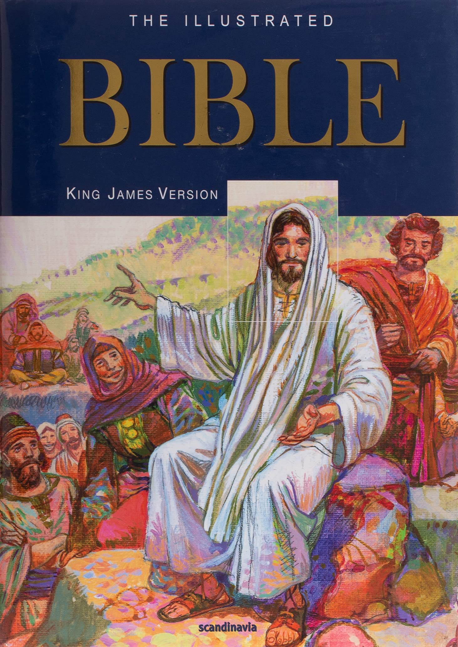 Illustrated Bible-The Holy Bible King James Version-King James Bible-1735 Pages-16 Full Color Maps-Illustrated Bible Stories-Entire Family-600+Full ... John-Gold Leaf-Edges-Hardcover Books