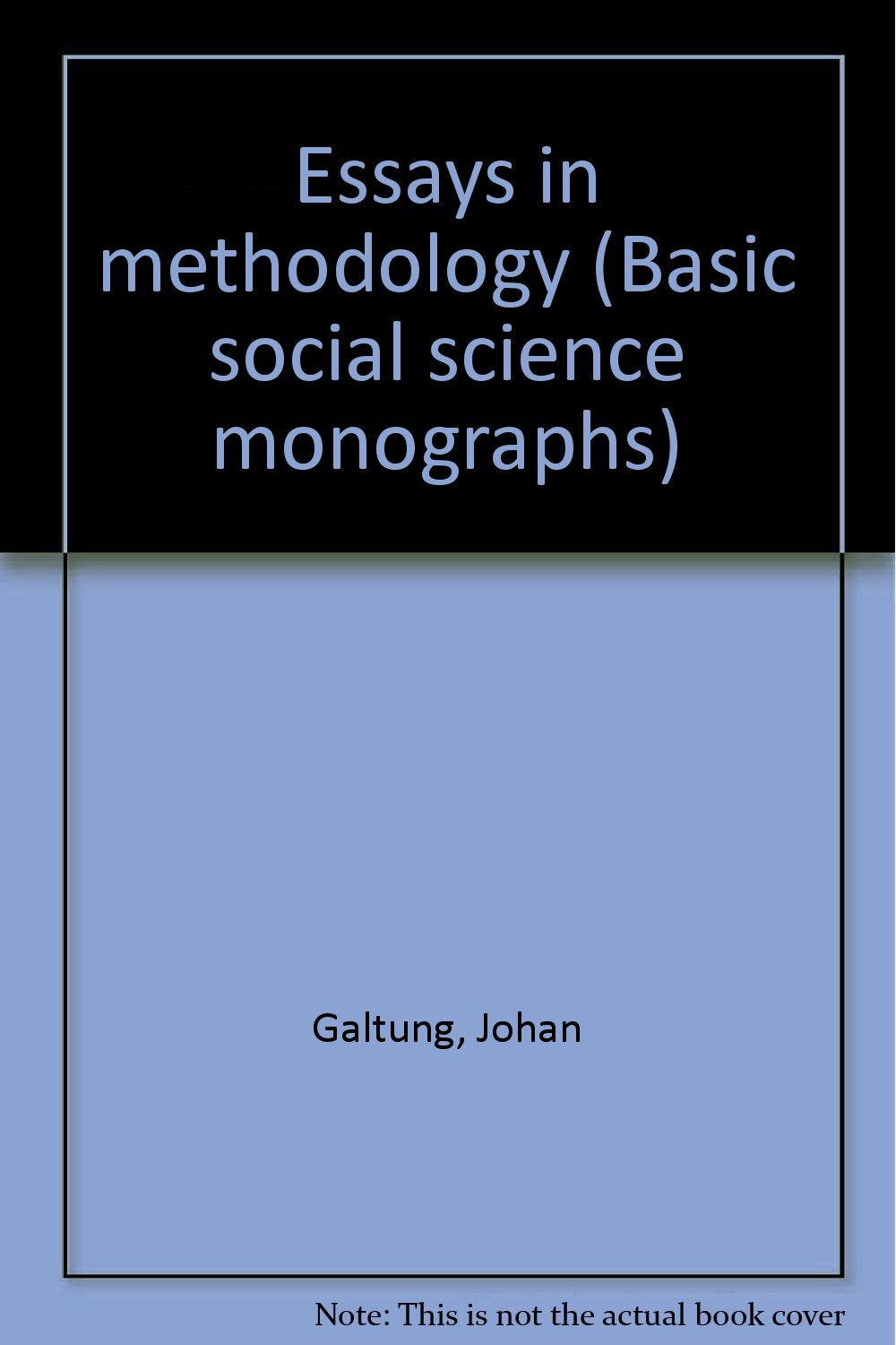 Essays in methodology (Basic social science monographs) Books