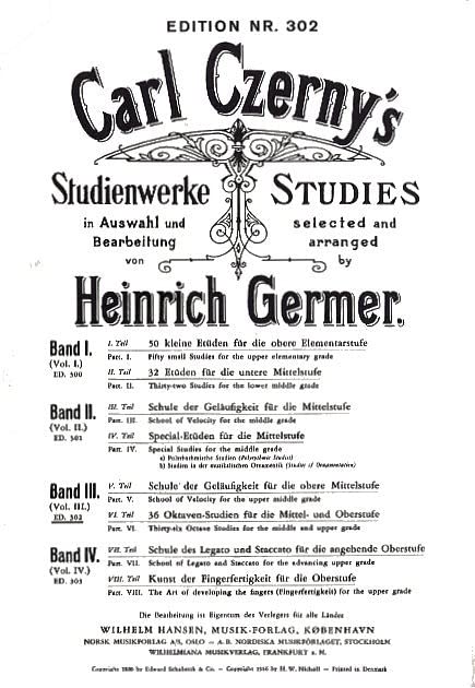 Czerny-Germer Etudes 3 Sheet Music