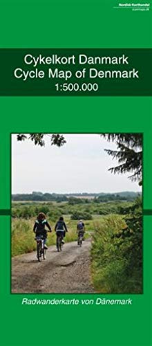 Radwanderkarte von Dänemark. Cykelkort Danmark. Cycle Map of Denmark Maps & Plans