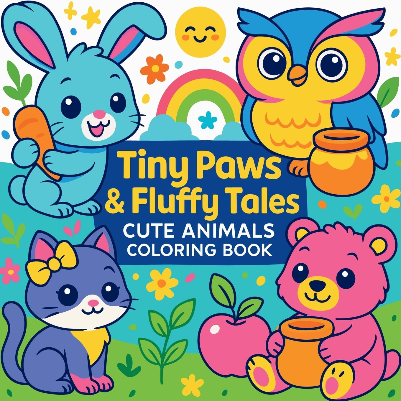 Tiny Paws & Fluffy Tales - Cute Animals Coloring Book Parents & Children