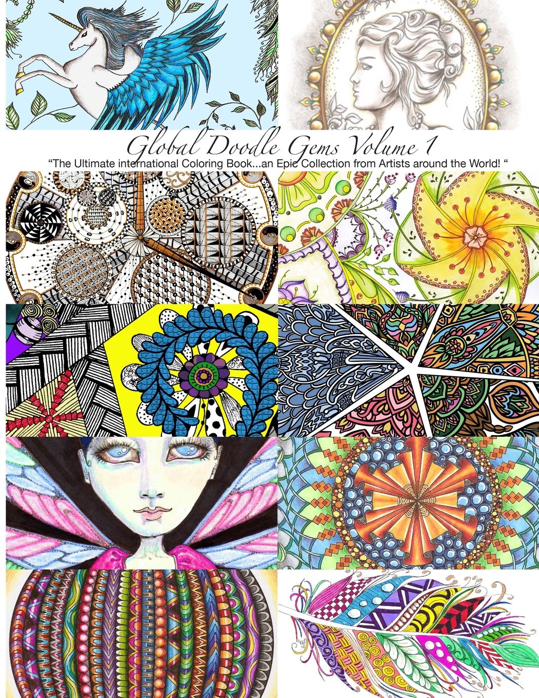 "Global Doodle Gems" Volume 1: "The Ultimate Coloring Book...an Epic Collection from Artists around the World! " Film, Art & Culture
