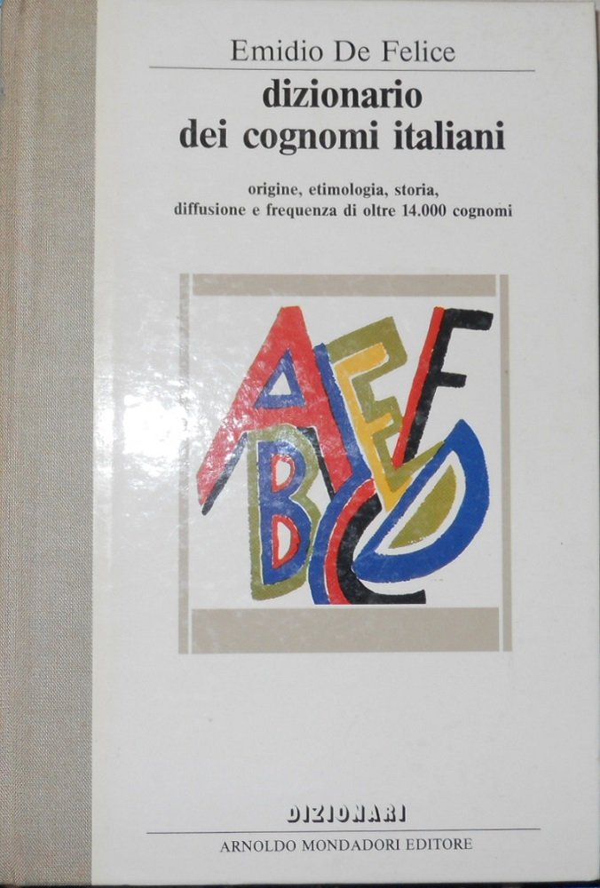 Dizionario dei cognomi italiani. Books