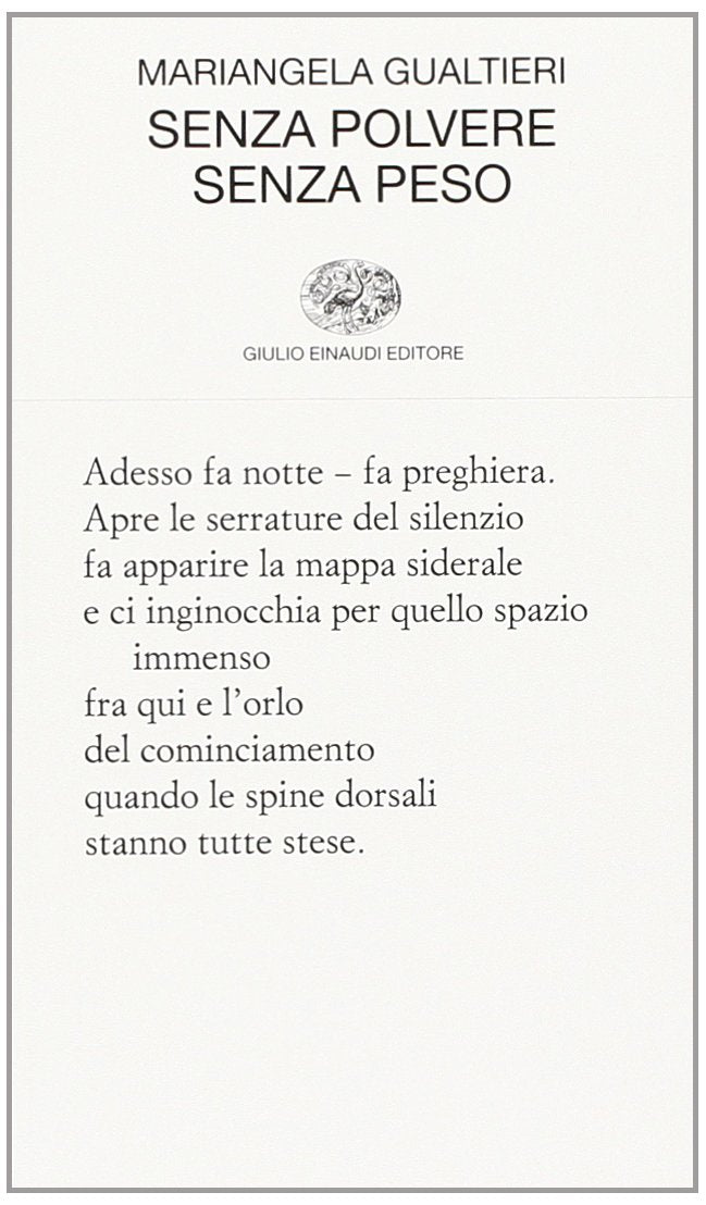 Senza polvere senza peso book