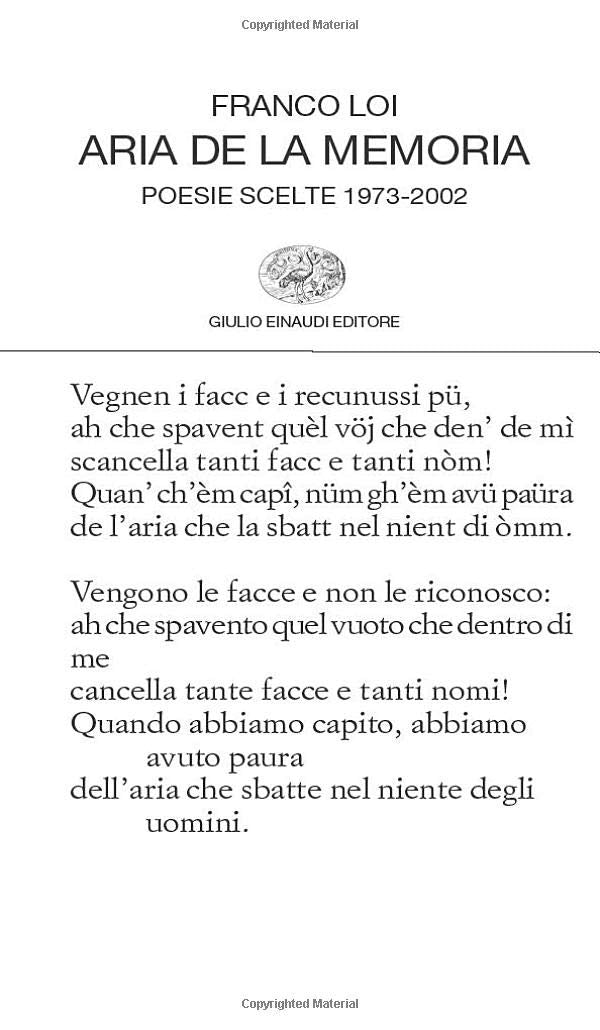 Aria de la memoria: Poesie scelte 1973-2002 book