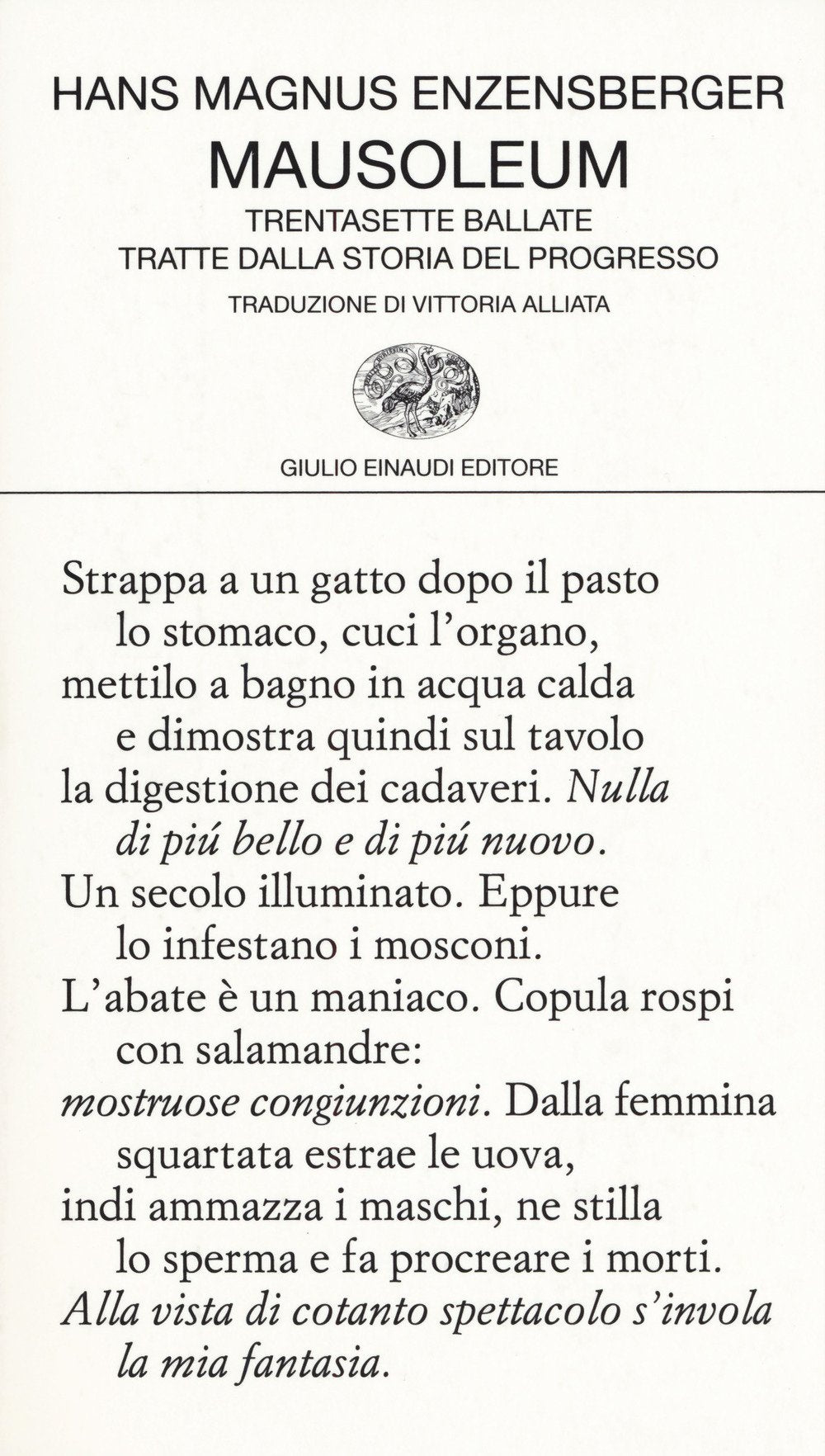 Mausoleum. Trentasette ballate tratte dalla storia del progresso Poetry
