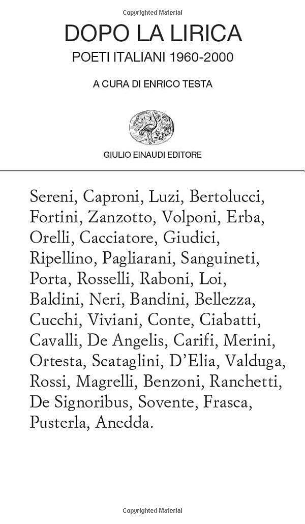 Dopo la lirica. Poeti italiani 1960-2000 book