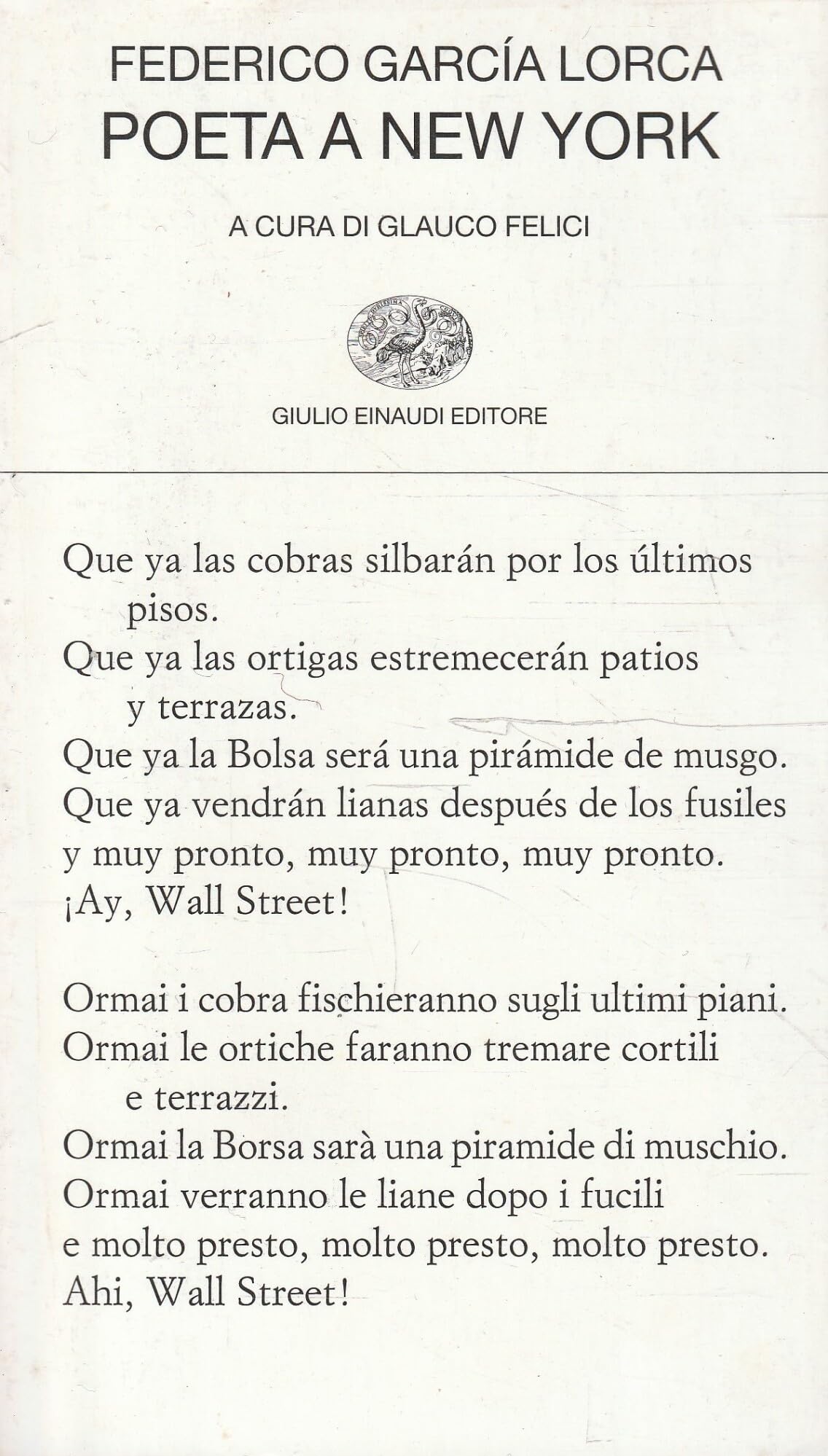 Poeta a New York. Testo spagnolo a fronte book