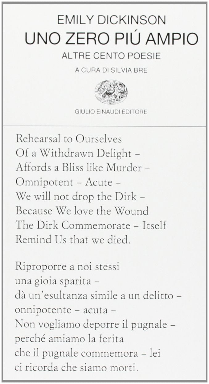 Uno zero più ampio. Altre cento poesie. Testo inglese a fronte book