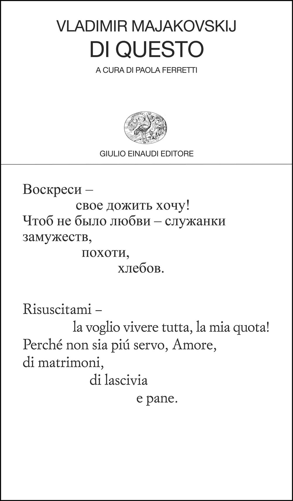 Di questo. Testo originale a fronte Poetry
