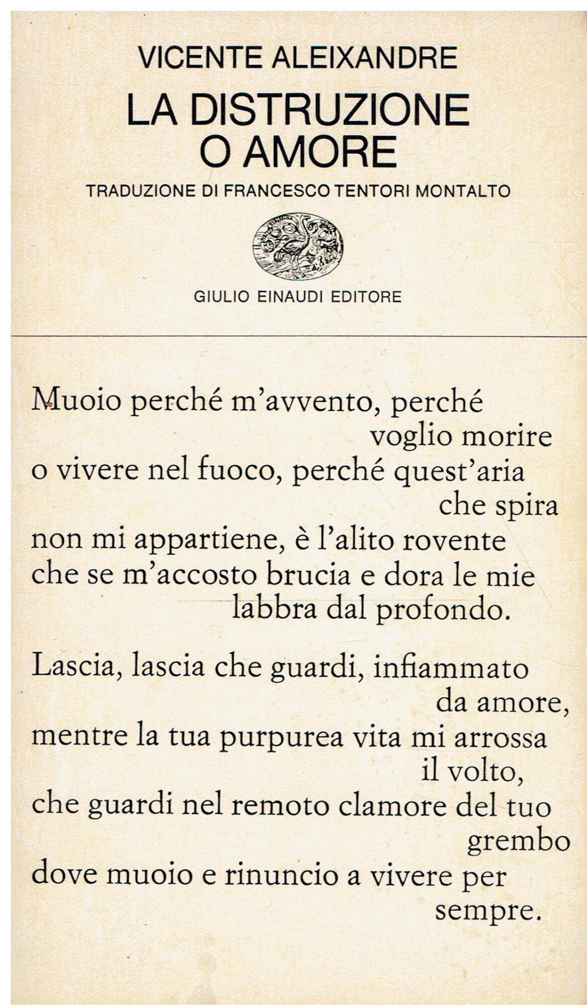 La distruzione o amore book